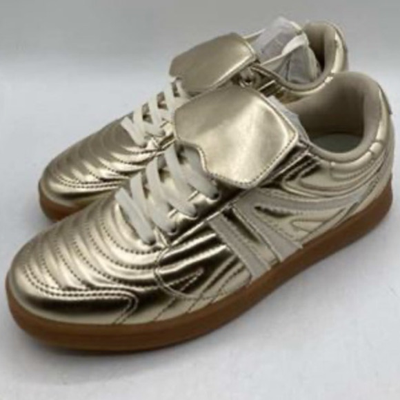 NWT Steve Madden Women's Madrid Casual Shoe Fashion Sneaker Shiny Gold Size 7M - Picture 5 of 6